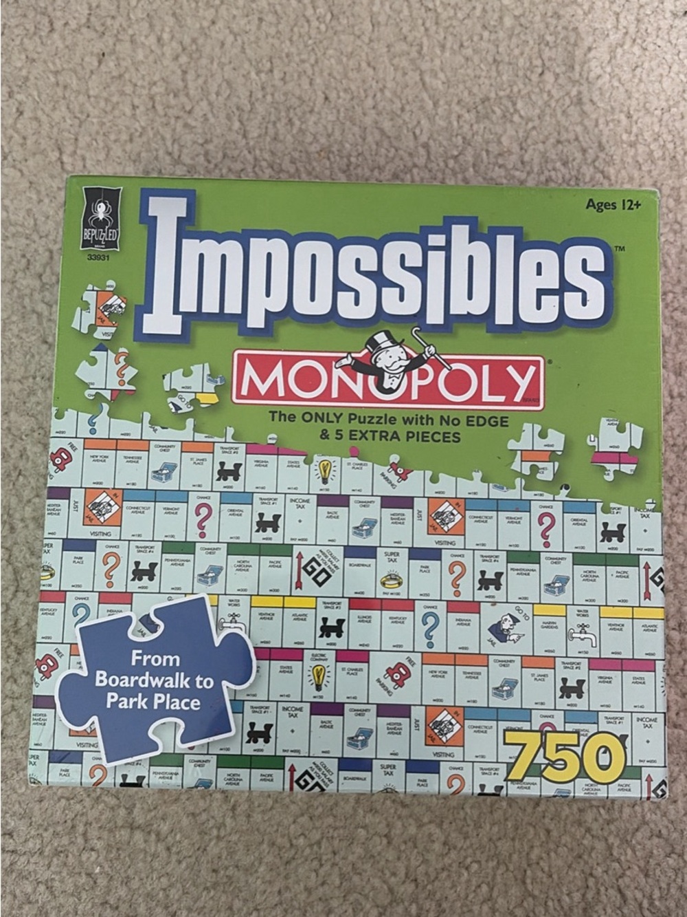 NEW. UNOPENED Impossibles Monopoly Puzzle - Green Box